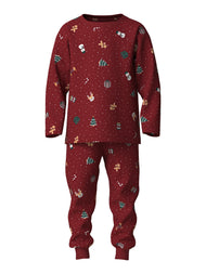 Tvådelad Julpyjamas - Red Dahlia Christmas - NMNVISMAS LS NIGHTSET