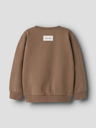 Skön Sweatshirt i Ekologisk Bomull - NMNOMAS LS LOOSE SWEAT LIL - Coca Mocha