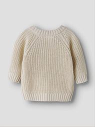 Stickad Tröja med Broderi - Turtledove LET IT SNOW - NBNEMLEN MIO LS KNIT LIL