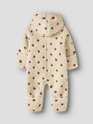 Mönstrad Teddyoverall Baby - Turtledove Apples - NBFNALO SIA LS LOOSE SUIT LIL
