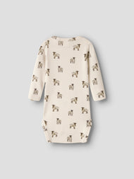 Mönstrad Body i Bomull & TENCEL™ Lyocell - Turtledove SHEEP - NBMGAVO EKO LS SLIM BODY LIL
