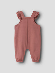 Hängselbyxa Ekologisk Bomull - Withered Rose - NBFKILANO LOOSE SWEAT OVERALL BRU LIL