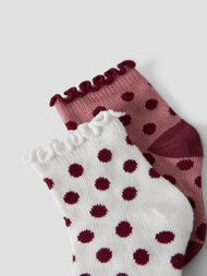 2-p Prickiga Strumpor med Volangkant - Lilas Cloud Dancer - NBFNINNU 2P SOCK