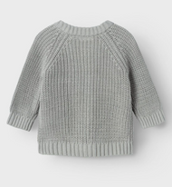 LÅNGÄRMAD STICKAD KOFTA limestone - NBNEMLEN LS KNIT CARD LIL NOOS