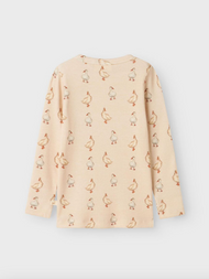 Lil' Atelier MINI SLIM FIT LÅNGÄRMAD TOPP - Sand Dollar