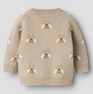 ORGANIC COTTON KNITTED CARDIGAN - NBNLAMOE LS KNIT CARD LIL - Oxford Tan BEE