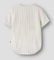 Bodyskjorta - NBMHAGI SS LOOSE SHIRT BODY LIL - Coconut Milk DUSTY BLUE