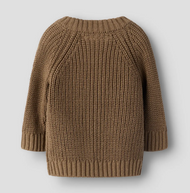 Långärmad kofta baby - NBNEMLEN LS KNIT CARD LIL NOOS - Shitake