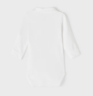 Body m krage - NBMHOLGER LS POLO BODY NOOS - Bright White