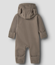 Fleeceoverall för Baby - Walnut - NBNMEEKO FLEECE SUIT MELANGE NOOS