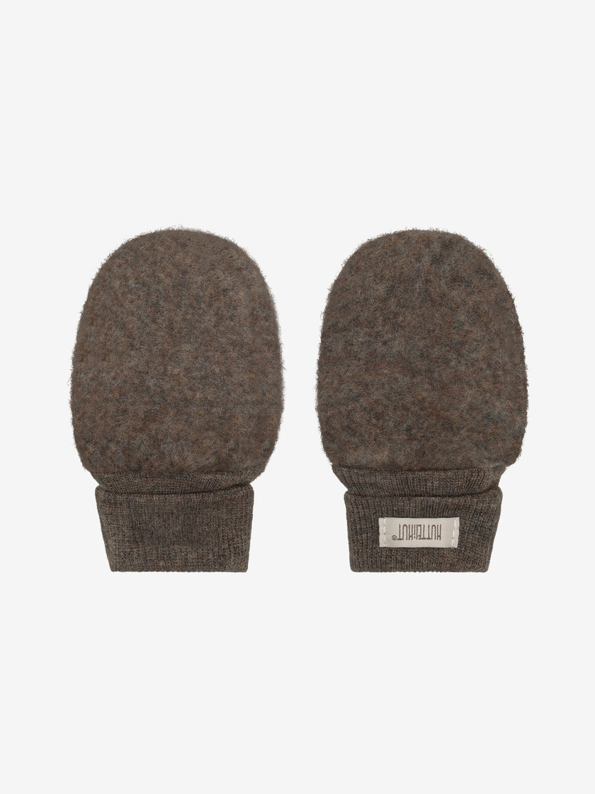 HUTTEliHUT Vantar i ullfleece -  Brown Melange