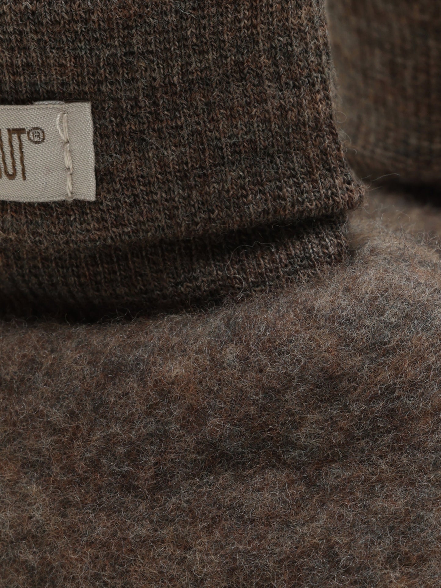 HUTTEliHUT Tossor i ullfleece – Brown Melange