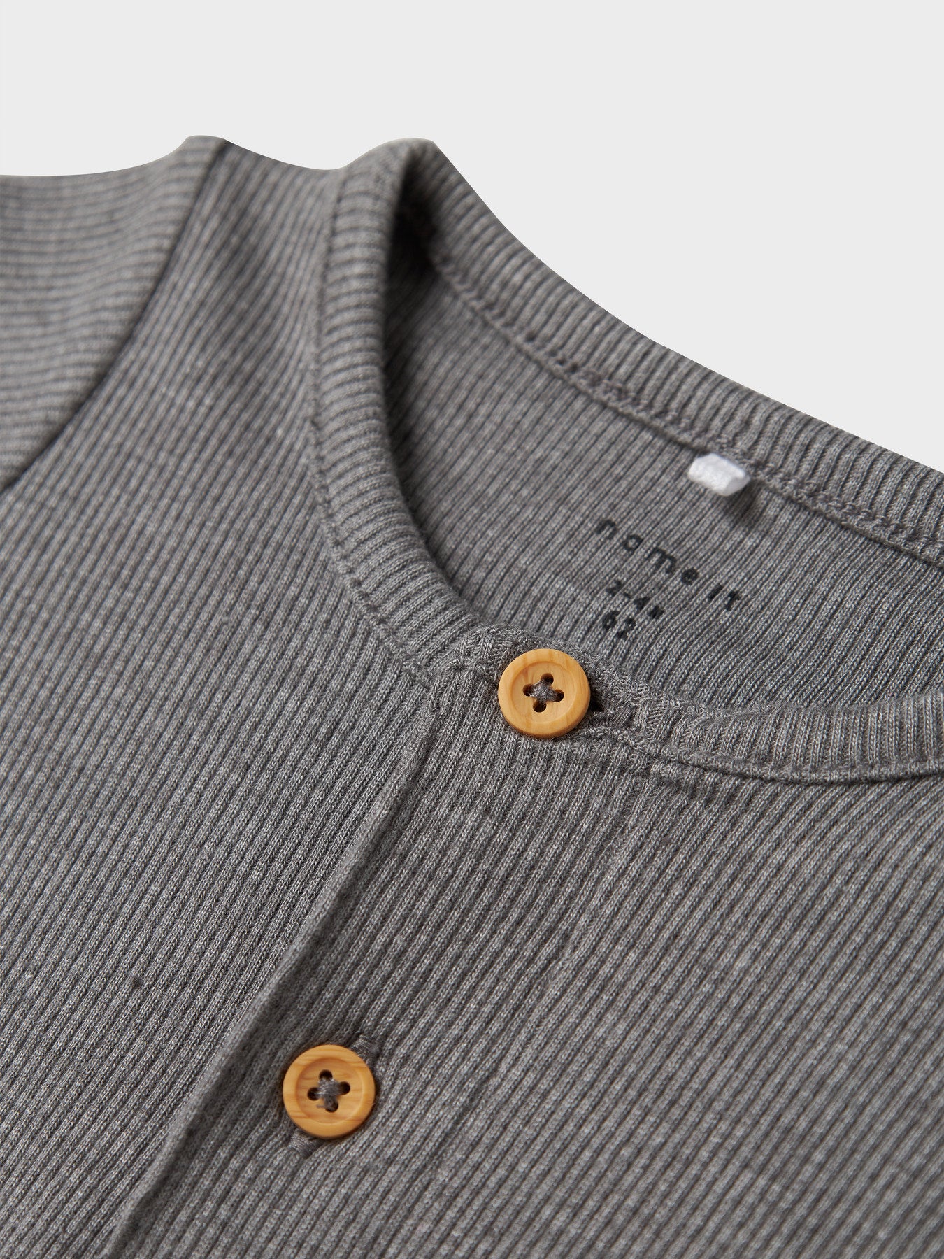 LÅNGÄRMAD RIBBAD BODY - NBMKAB LS BODY NOOS - Mockingbird MELANGE