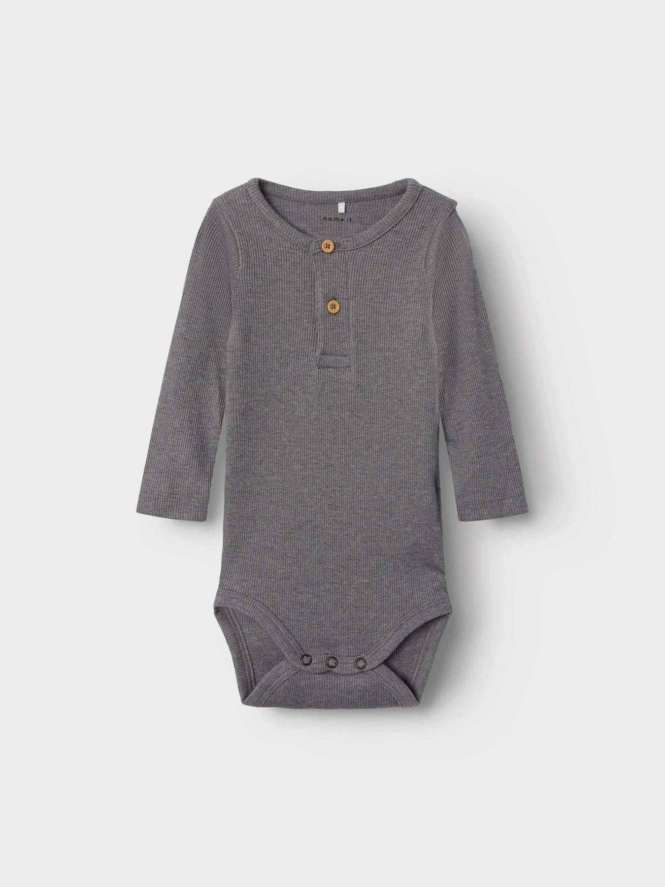 LÅNGÄRMAD RIBBAD BODY - NBMKAB LS BODY NOOS - Mockingbird MELANGE