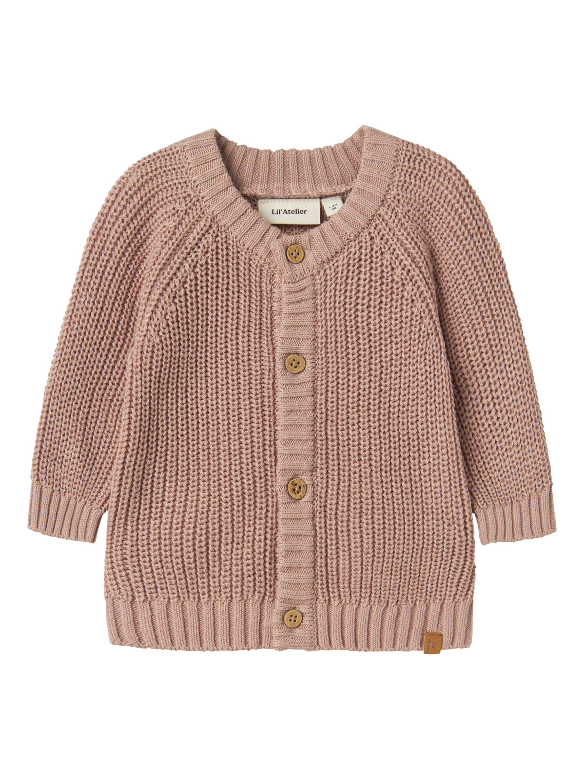 Stickad kofta eko bomull - NBNEMLEN LS KNIT CARD LIL NOOS - Misty Rose
