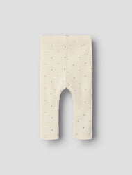 Prickiga Leggings i Bomull & TENCEL™ Lyocell - Turtledove DOT - NBFGAGO KYE SLIM LEGGING LIL