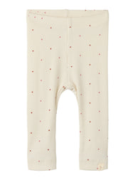 Prickiga Leggings i Bomull & TENCEL™ Lyocell - Turtledove DOT - NBFGAGO KYE SLIM LEGGING LIL