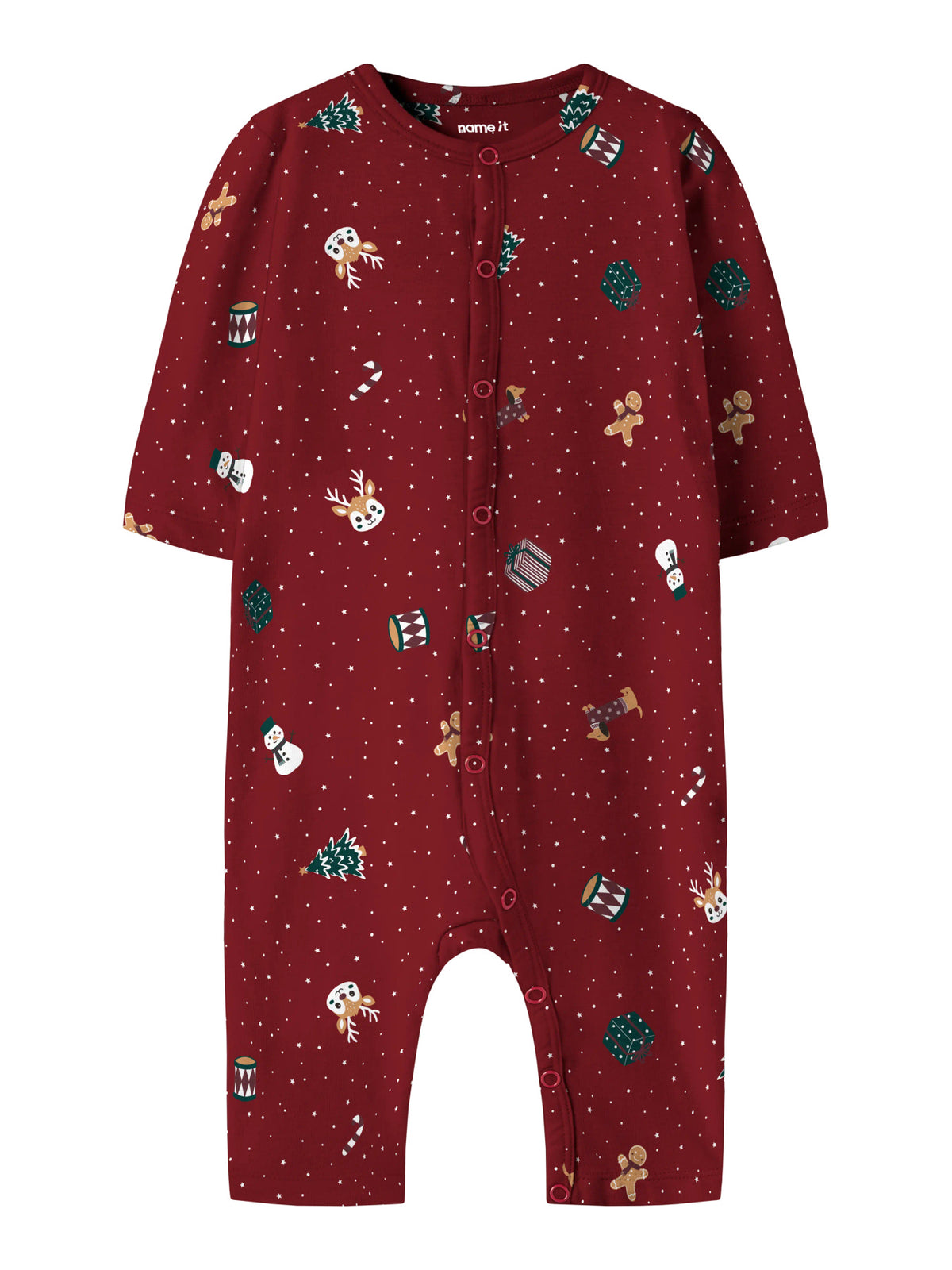 Julpyjamas Onepiece - Red Dahlia Christmas - NBNVISMAS LS NIGHTSUIT