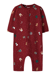 Julpyjamas Onepiece - Red Dahlia Christmas - NBNVISMAS LS NIGHTSUIT