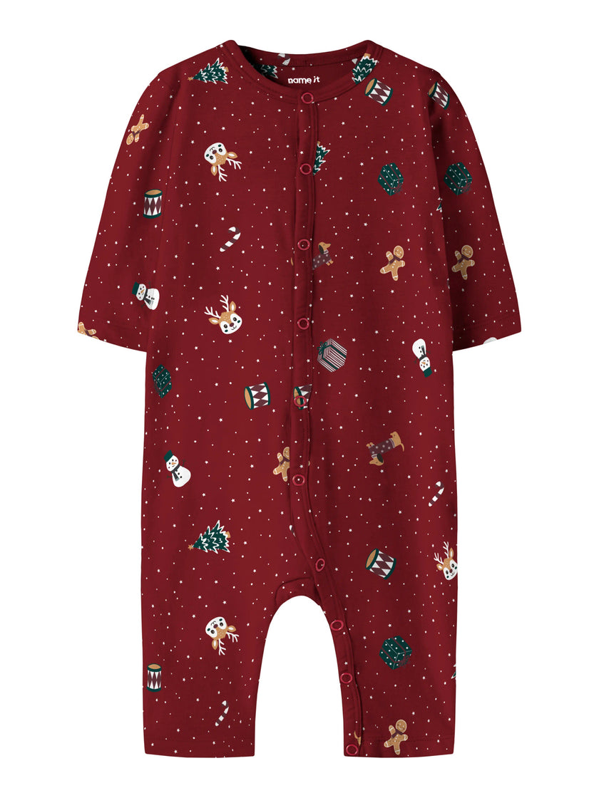 Julpyjamas Onepiece - Red Dahlia Christmas - NBNVISMAS LS NIGHTSUIT