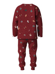 Tvådelad Julpyjamas - Red Dahlia Christmas - NMNVISMAS LS NIGHTSET