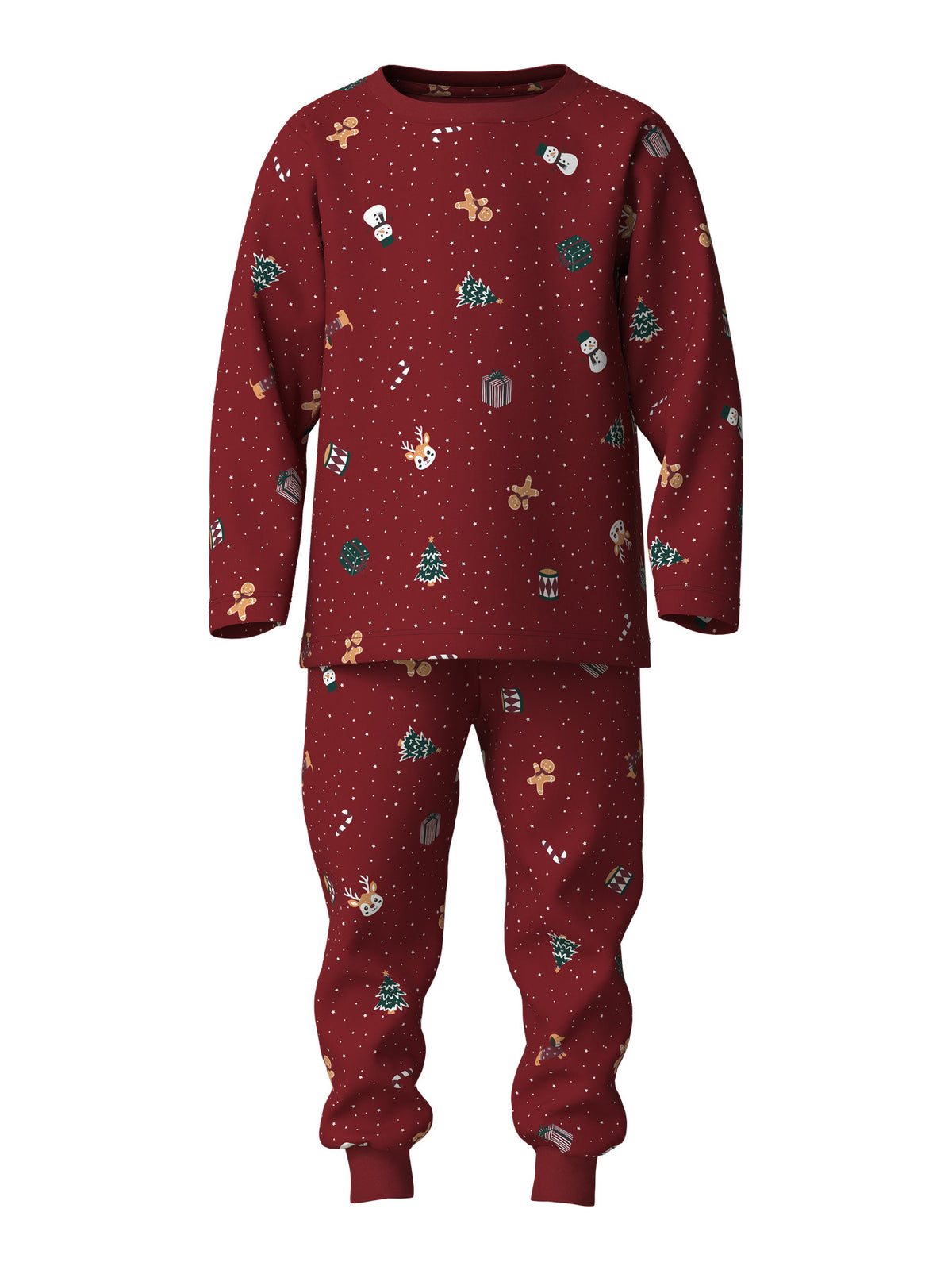 Tvådelad Julpyjamas - Red Dahlia Christmas - NMNVISMAS LS NIGHTSET