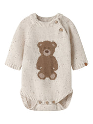Stickad body - Turtledove TEDDY - NBNGALTO RIA LS KNIT BODY LIL