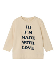 Baby t-shirt - NBMLARA LS TOP - White Swan