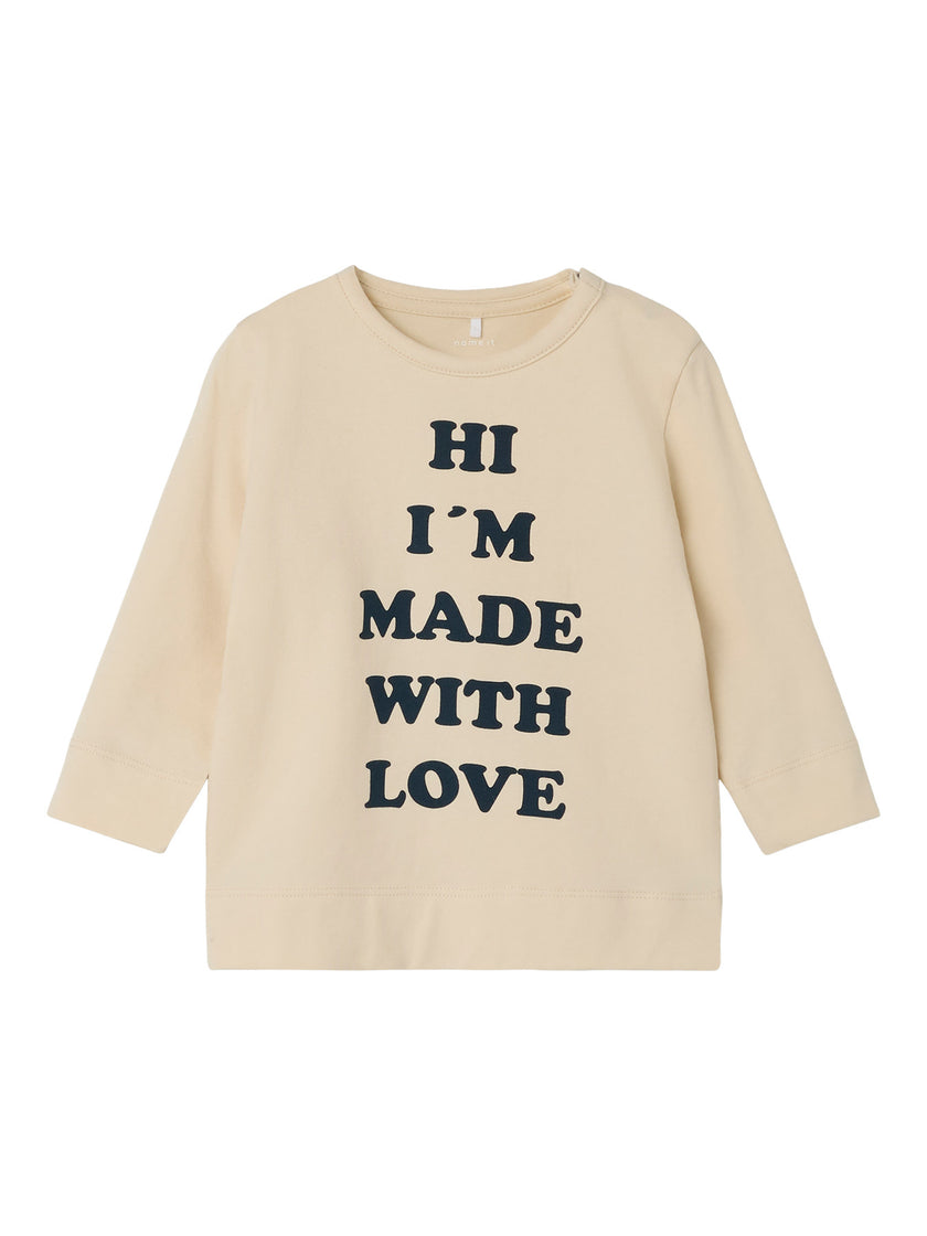 Baby t-shirt - NBMLARA LS TOP - White Swan