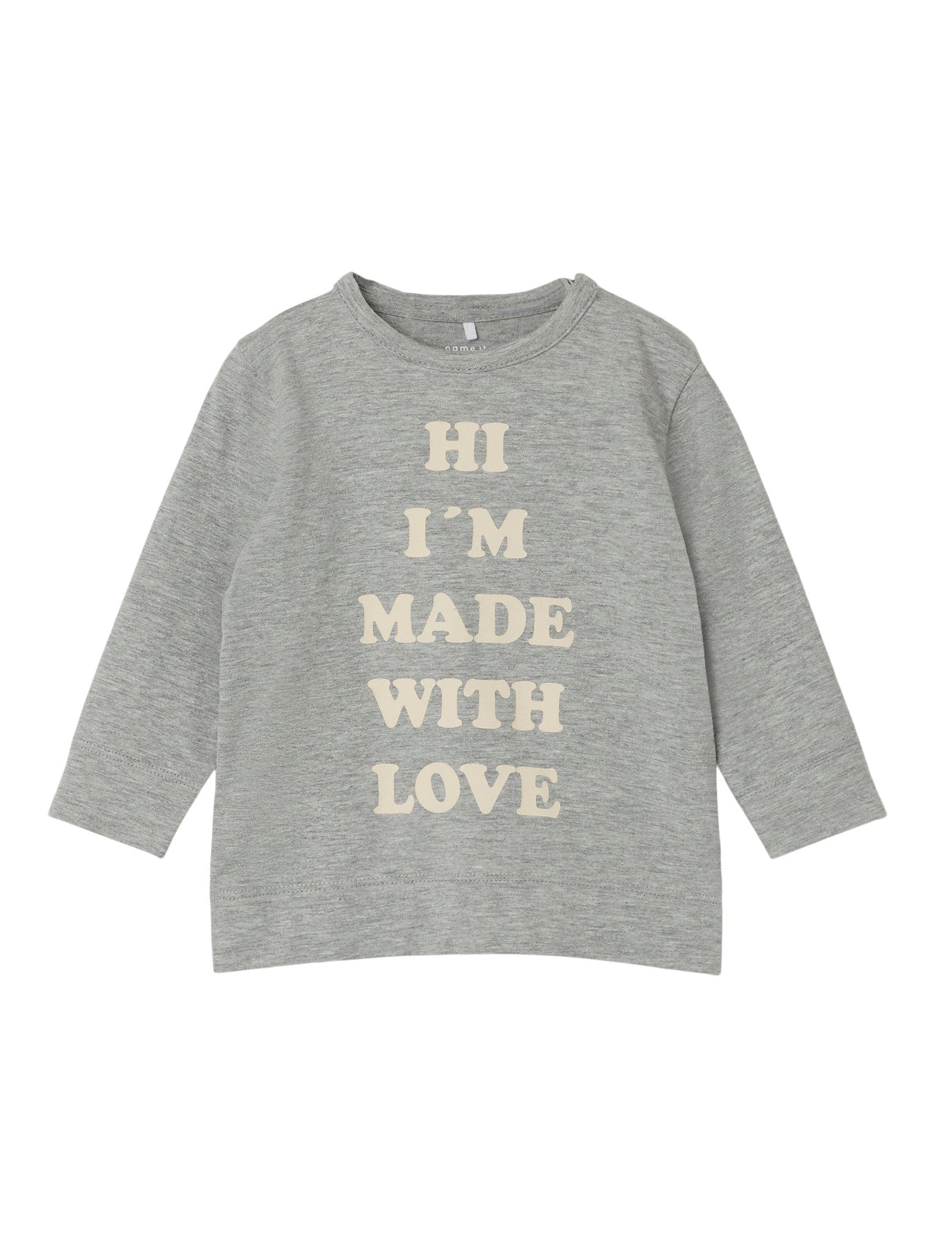 Baby t-shirt - NBMLARA LS TOP - Grey Melange