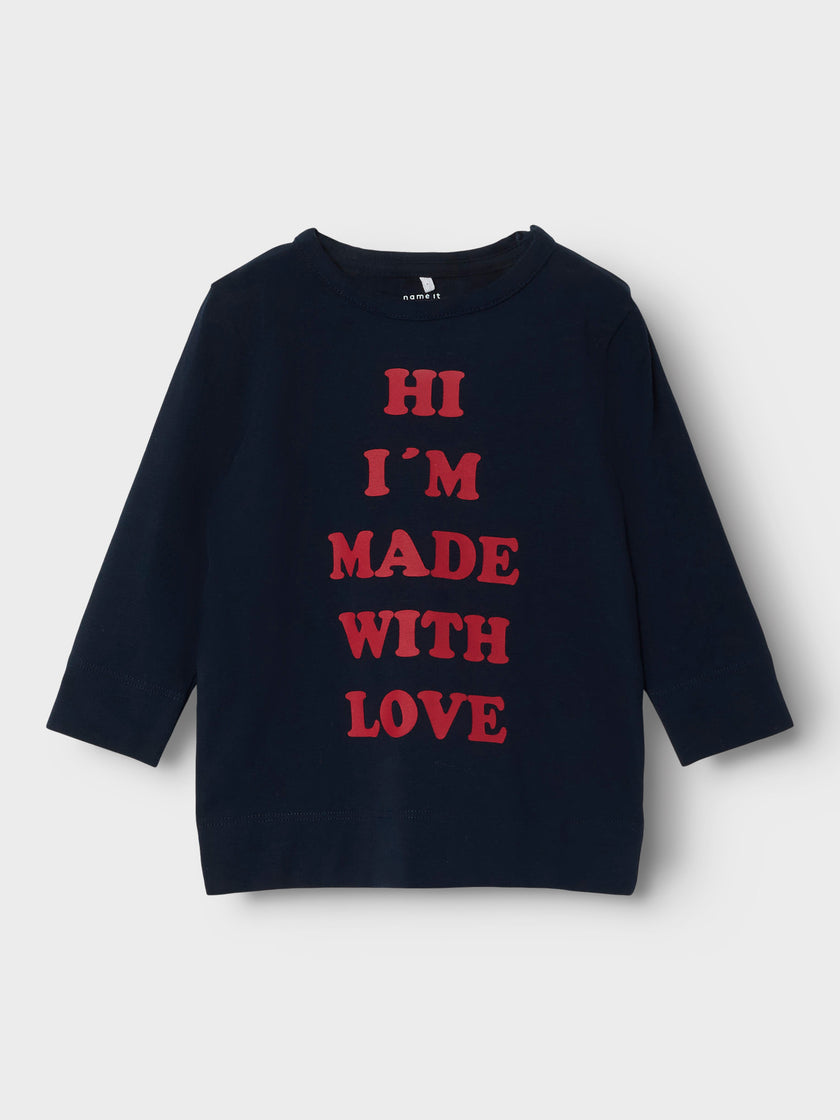 Baby t-shirt - NBMLARA LS TOP - Navy Blazer