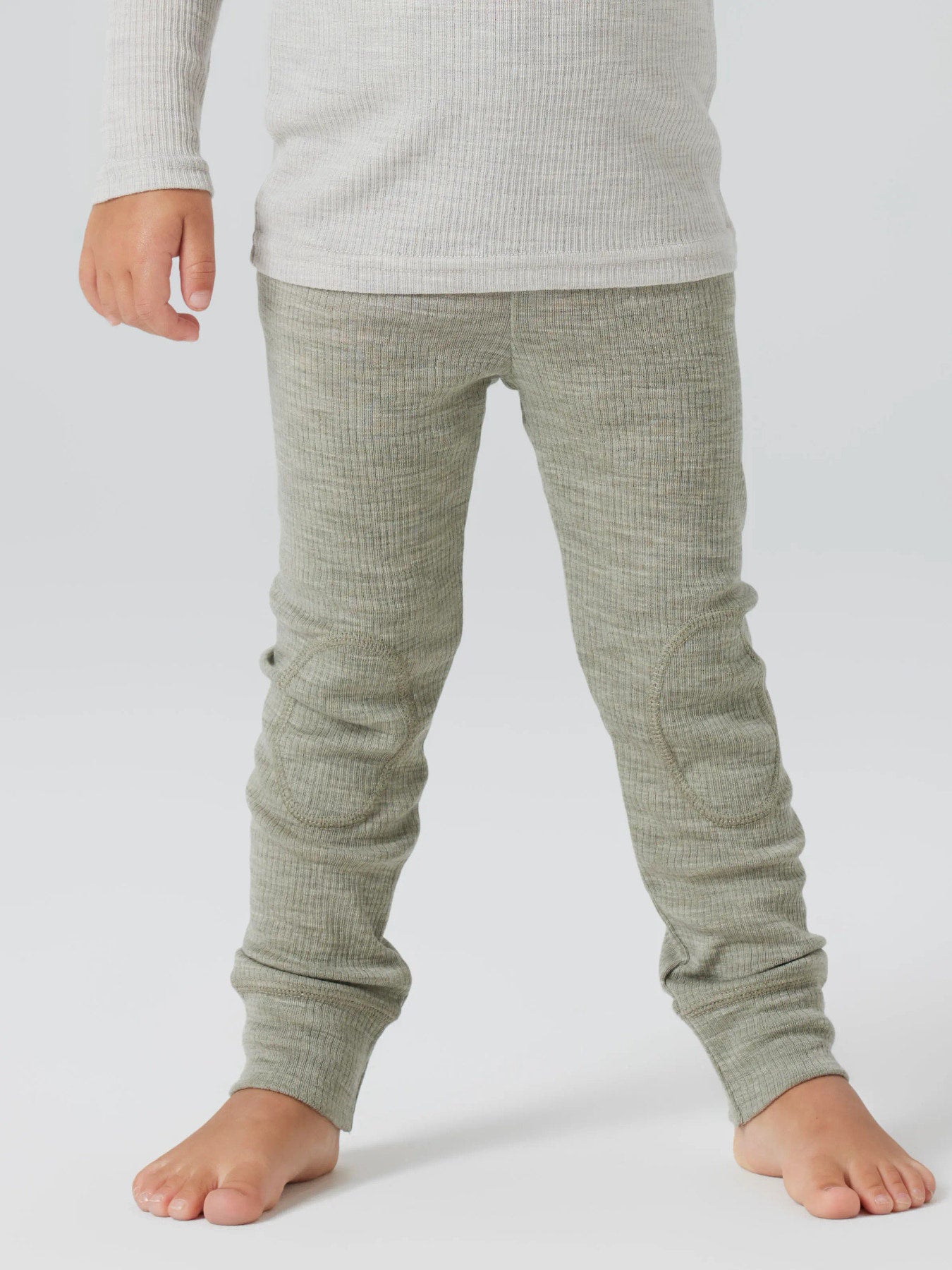 Ribbade leggings i 100% merinoull – NMNWAX WOOL RIB LEGGING NOOS - Mulled Basil