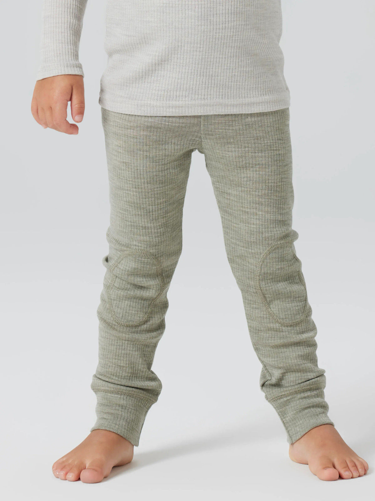 Ribbade leggings i 100% merinoull – NMNWAX WOOL RIB LEGGING NOOS - Mulled Basil