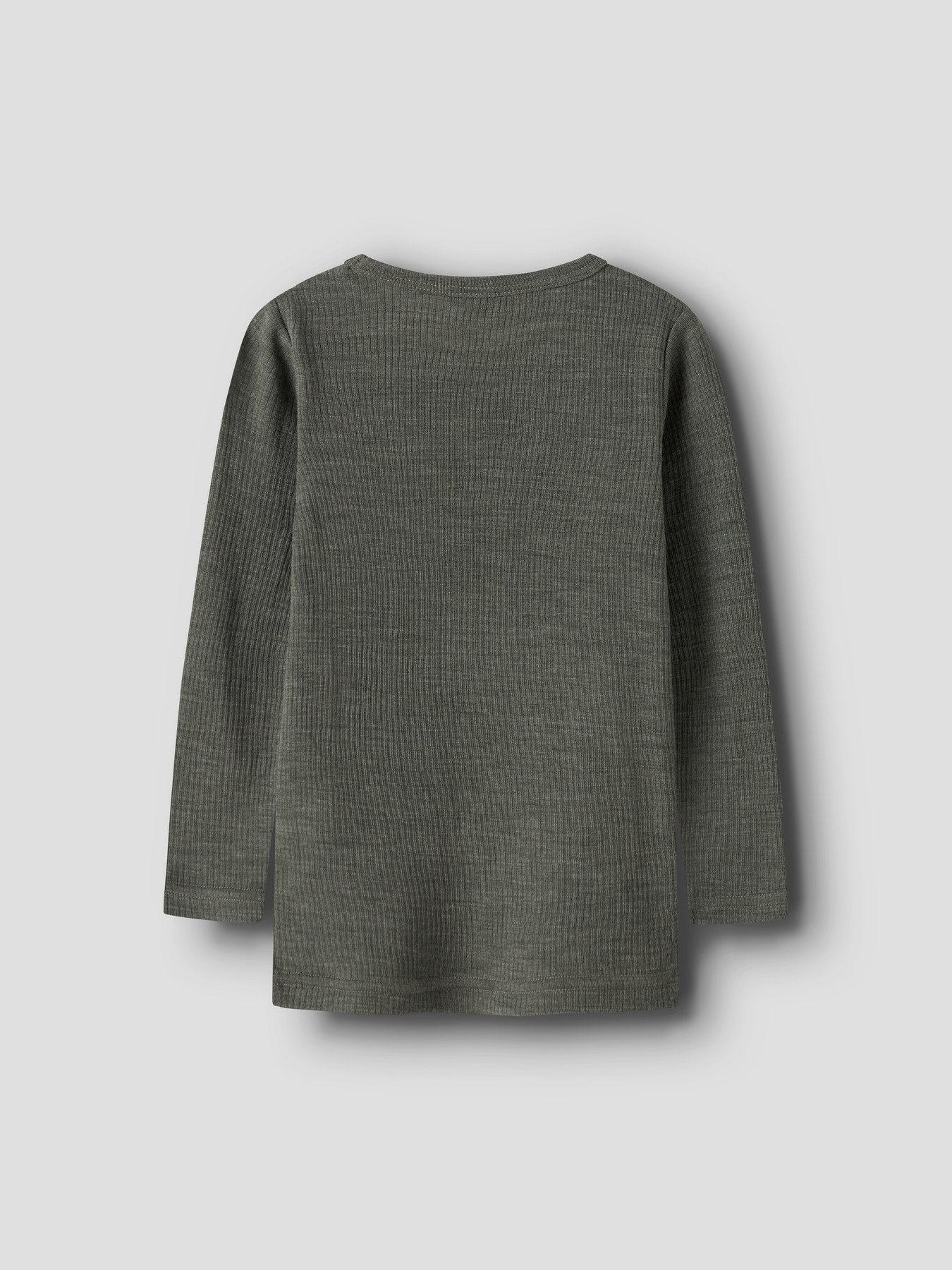 Ribbad långärmad tröja i 100% merinoull – NMNWAX WOOL RIB LS TOP NOOS - Mulled Basil