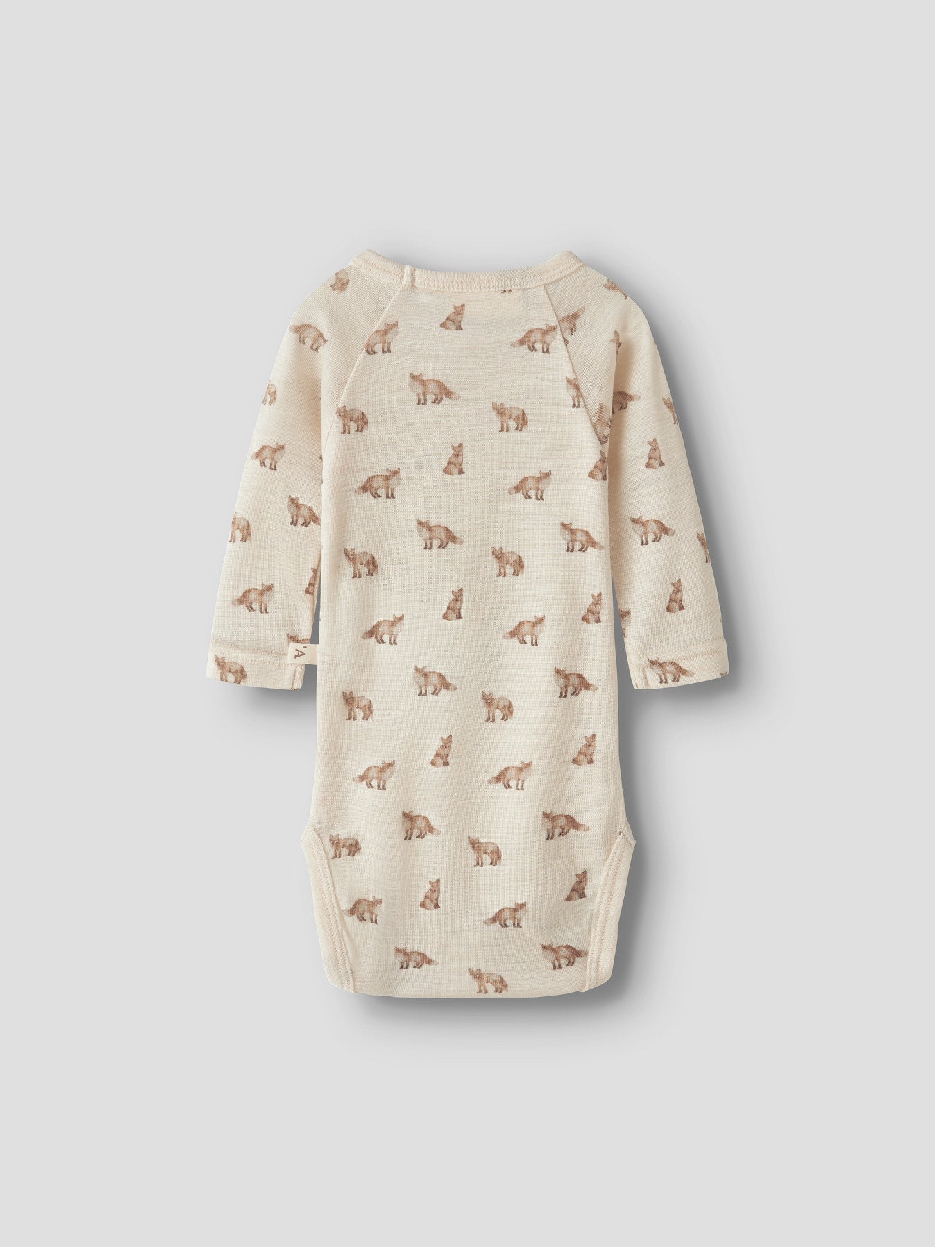 Ullbody i Merinoull & Modal - Turtledove FOX - NBMNALU WO/MO LS SLIM BODY LIL NOOS