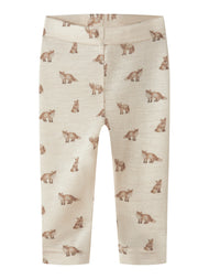Ull-leggings - NBMNALU WO/MO SLIM LEGGING LIL NOOS - Turtledove FOX