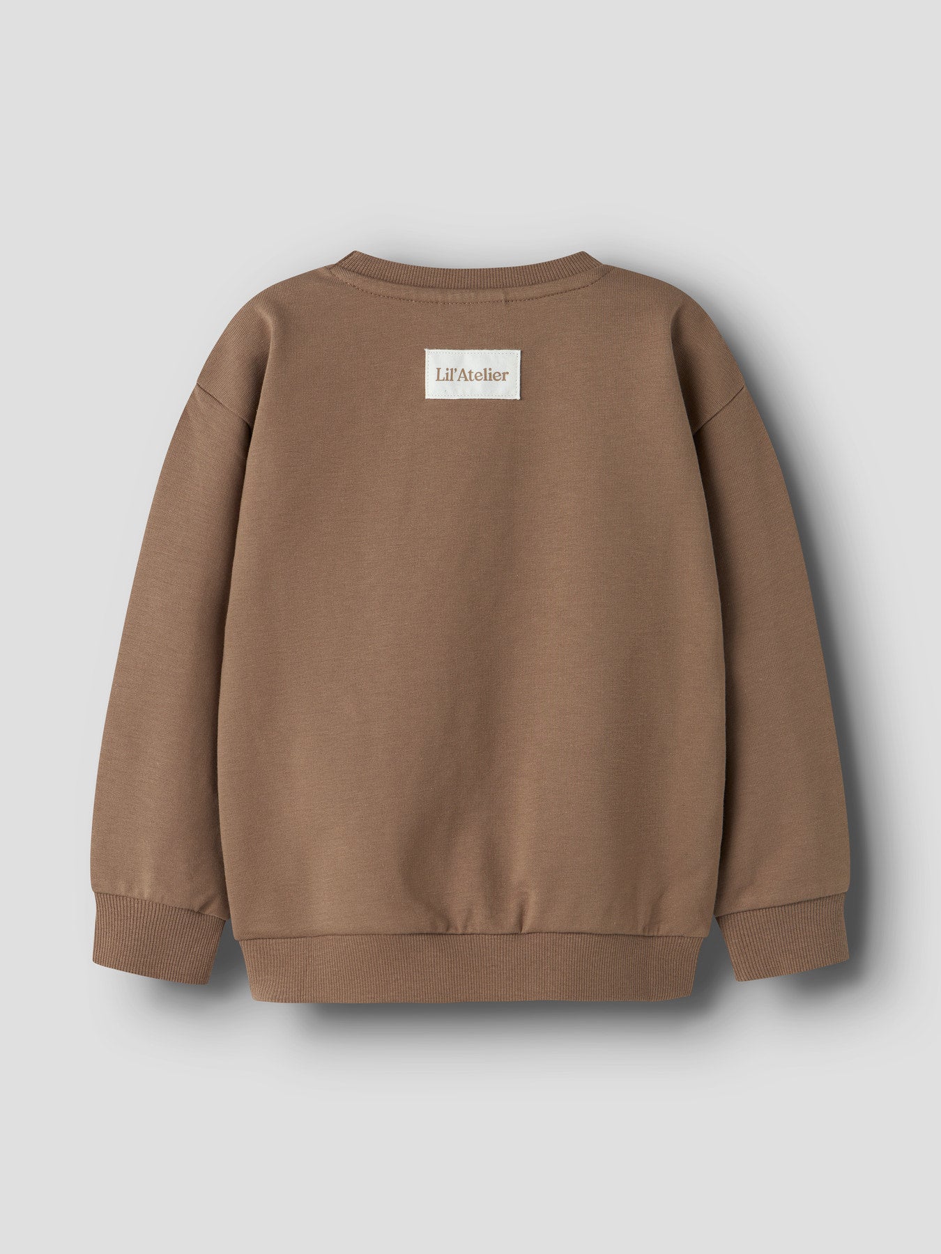 Skön Sweatshirt i Ekologisk Bomull - NMNOMAS LS LOOSE SWEAT LIL - Coca Mocha