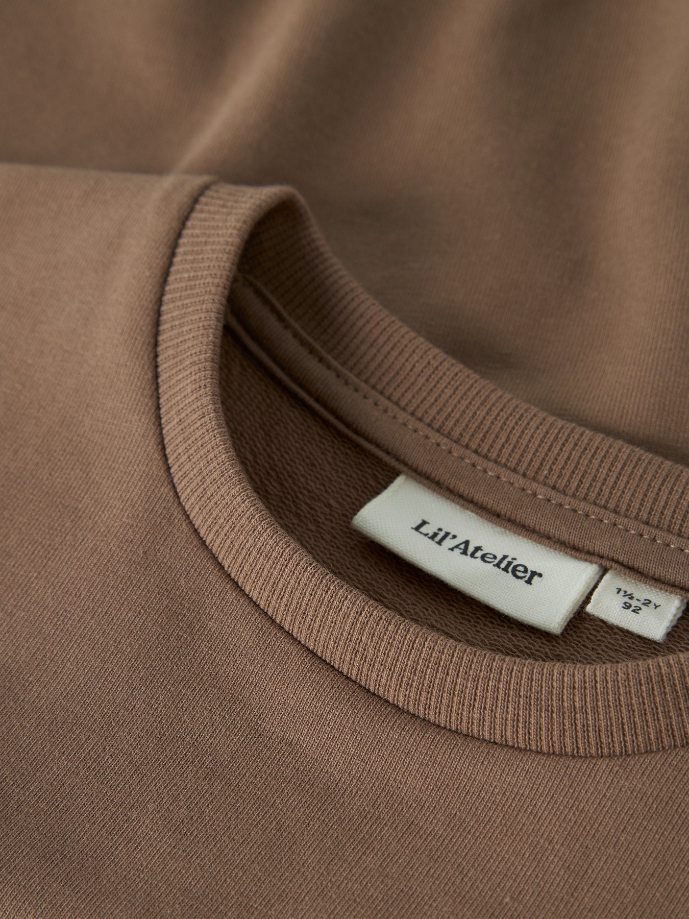 Skön Sweatshirt i Ekologisk Bomull - NMNOMAS LS LOOSE SWEAT LIL - Coca Mocha