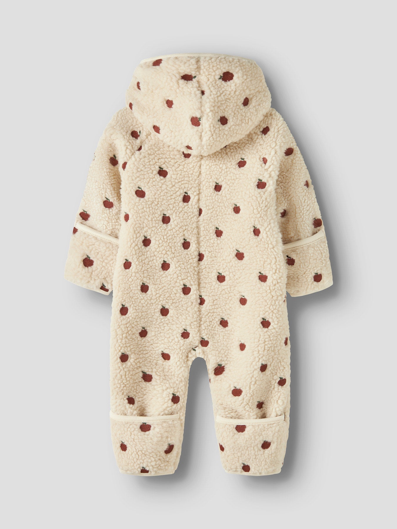 Mönstrad Teddyoverall Baby - Turtledove Apples - NBFNALO SIA LS LOOSE SUIT LIL