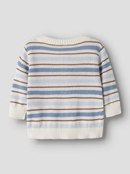 Stickad kofta i ekologisk bomull - NBMHITO LS KNIT CARD LIL - DUSTY BLUE