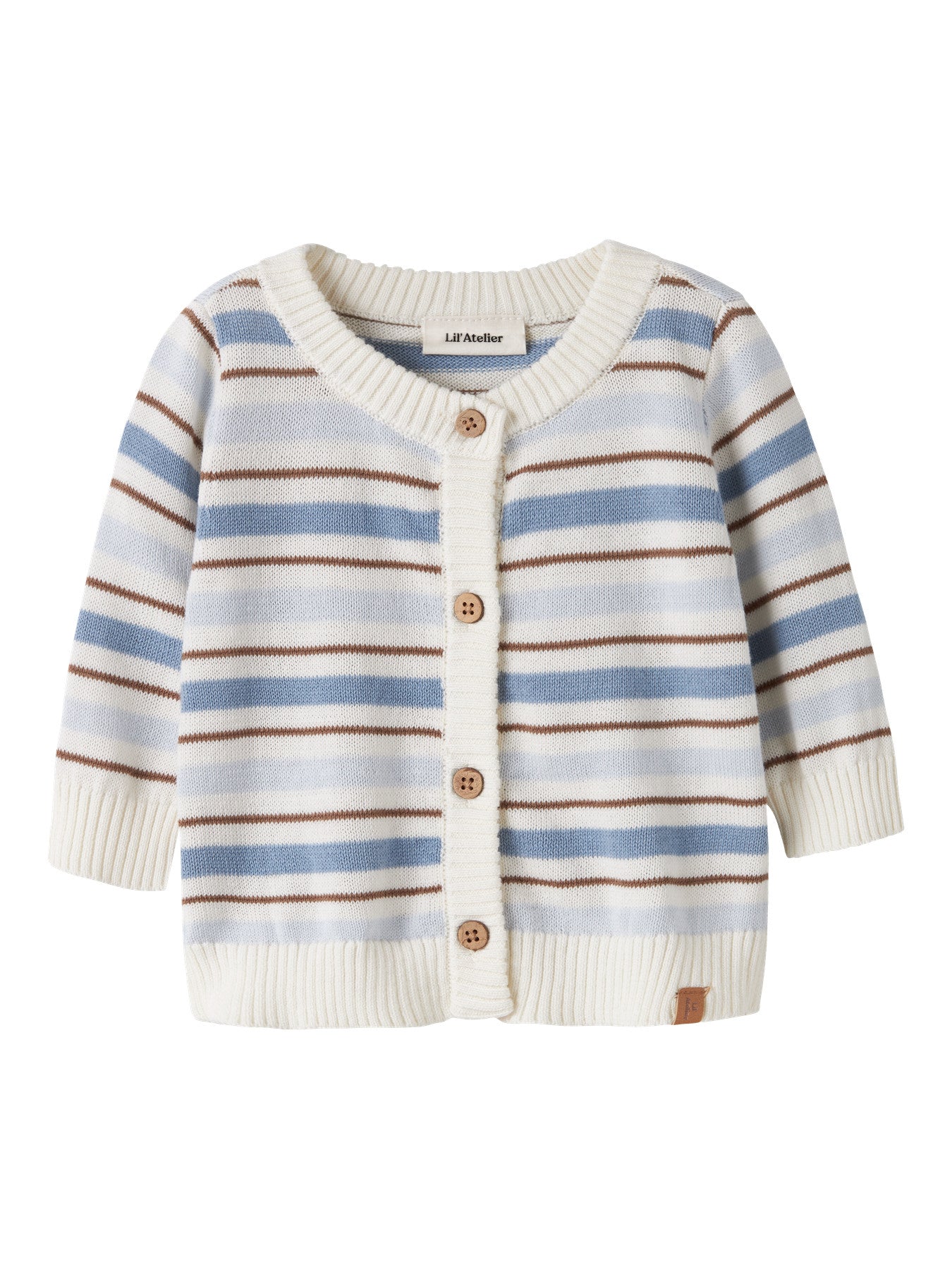 Stickad kofta i ekologisk bomull - NBMHITO LS KNIT CARD LIL - DUSTY BLUE