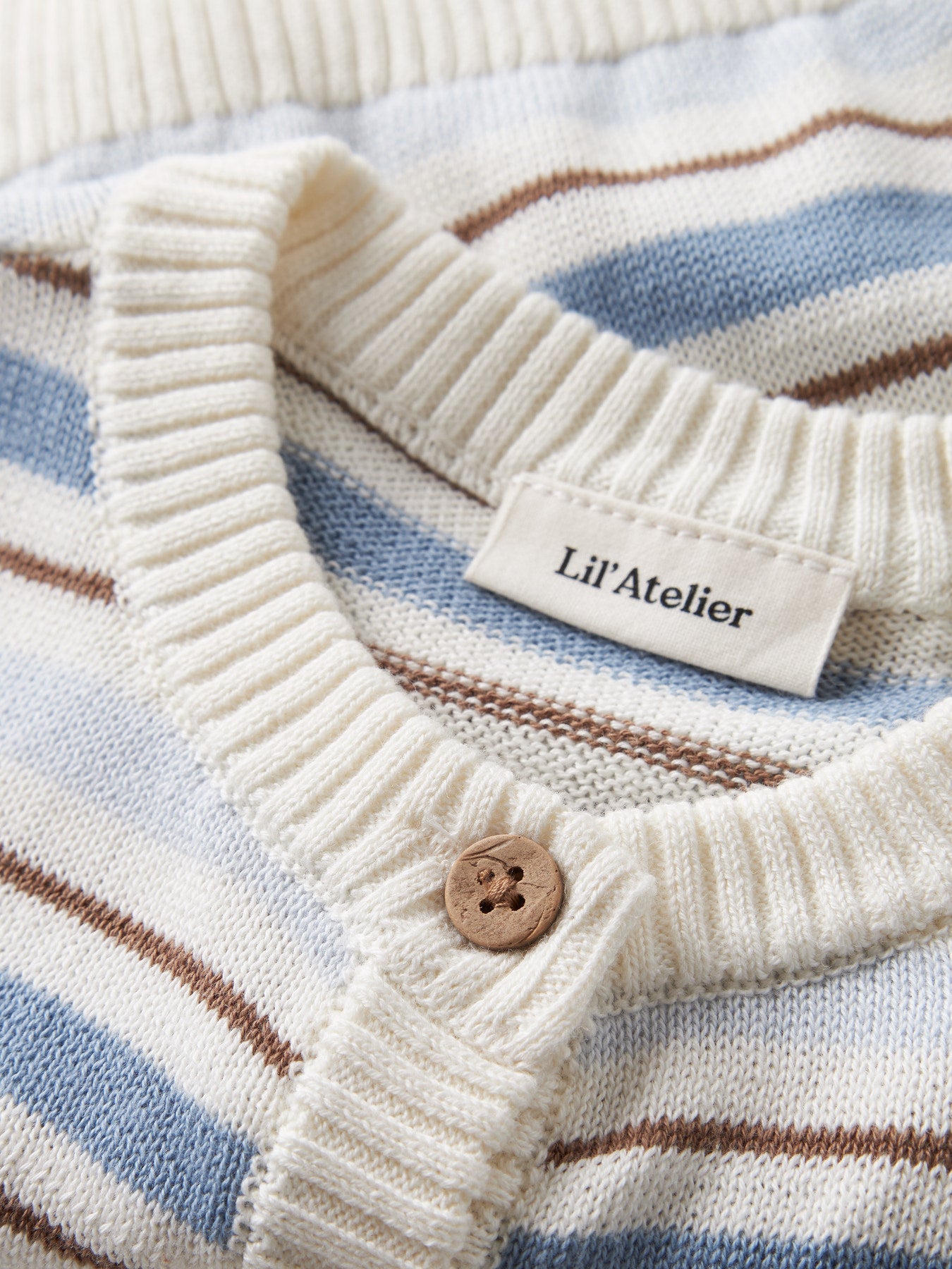 Stickad kofta i ekologisk bomull - NBMHITO LS KNIT CARD LIL - DUSTY BLUE