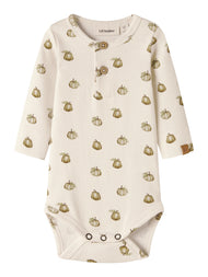 Body med print - Turtledove PUMPKIN - NBMGAYO SAT LS SLIM BODY LIL