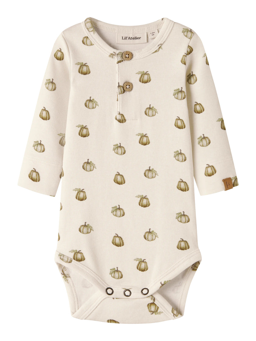 Body med print - Turtledove PUMPKIN - NBMGAYO SAT LS SLIM BODY LIL
