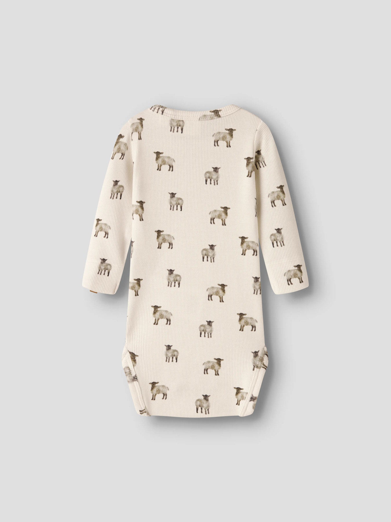Mönstrad Body i Bomull & TENCEL™ Lyocell - Turtledove SHEEP - NBMGAVO EKO LS SLIM BODY LIL