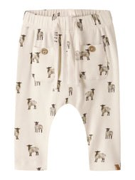 Mönstrade Babybyxor i Bomull & TENCEL™ Lyocell - Turtledove SHEEP - NBMGAVO ENK LOOSE PANT LIL