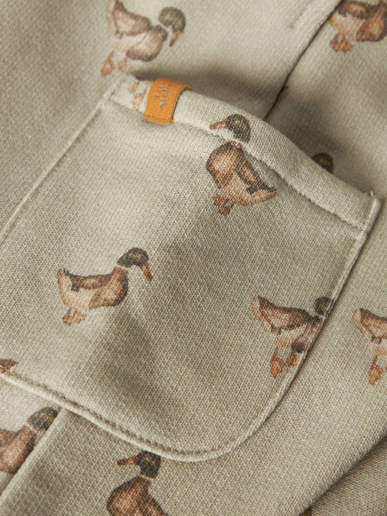 Mönstrad Hängselbyxa i Återvunnen Bomull - Moss Gray DUCK - NBMJOBO AFI LOOSE SWEAT OVERALL LIL