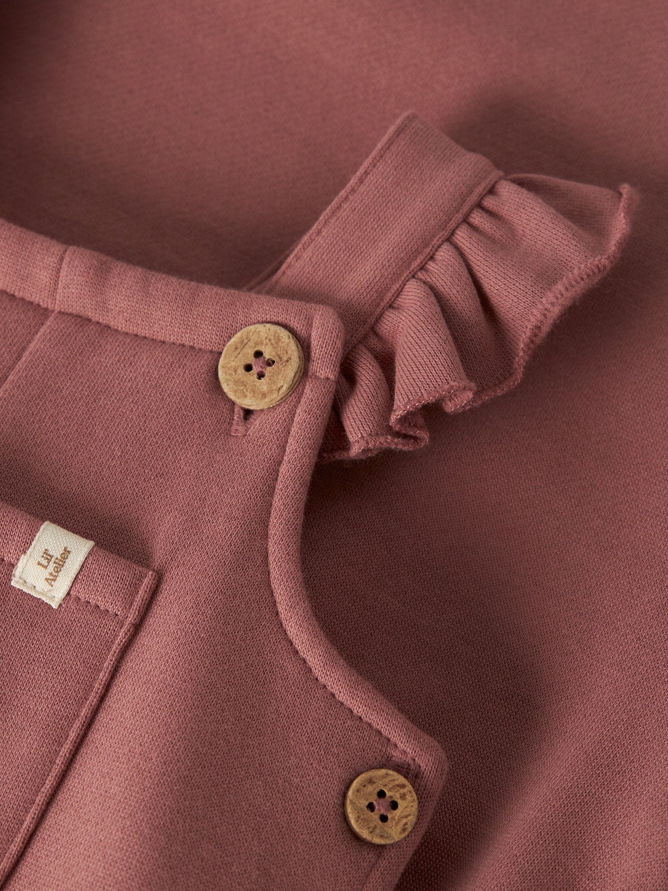 Hängselbyxa Ekologisk Bomull - Withered Rose - NBFKILANO LOOSE SWEAT OVERALL BRU LIL