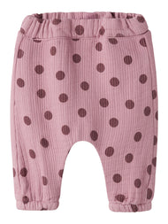 Prickiga Byxor i Ekologisk Bomull - Lilas DOT - NBFNORAS PANT