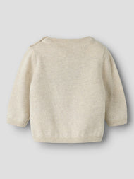 Stickad Jultröja - Peyote Melange - NBMRISO LS KNIT